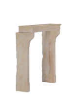 Maison Leon Van den Bogaert Authentic 19th Century French Fireplace Surround in Aged Limestone with Elegant Patina and Soft Light Reflection