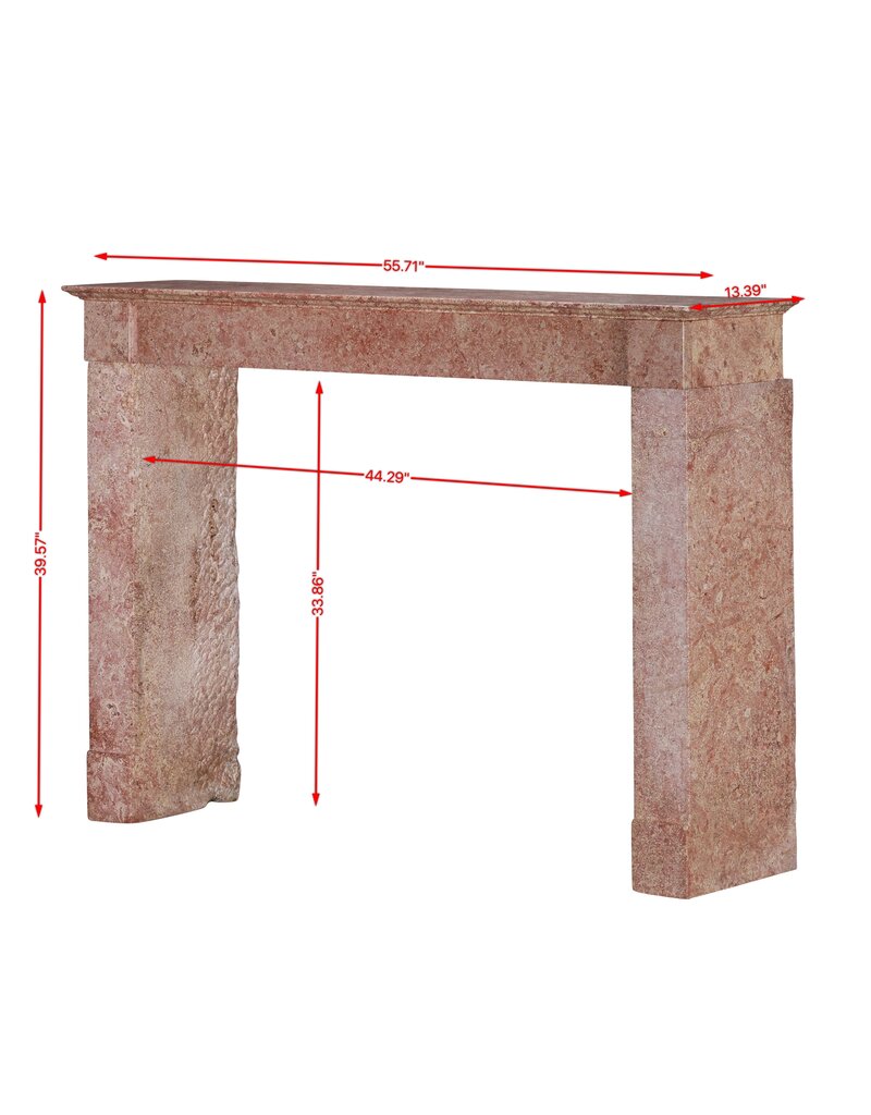 Maison Leon Van den Bogaert Antique 19th Century Rose-Pink Burgundy Marble Fireplace | Château Provenance