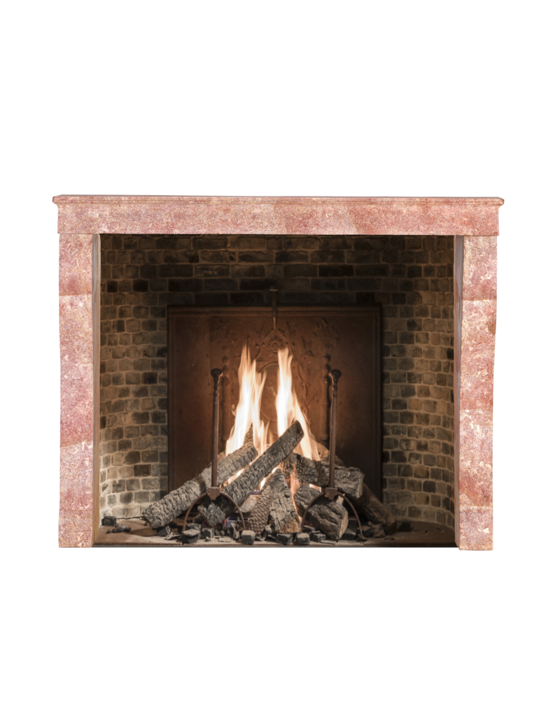 Maison Leon Van den Bogaert Haute Cheminée Ancienne En Pierre Marbre Rose de Bourgogne | Pierre Marbrière