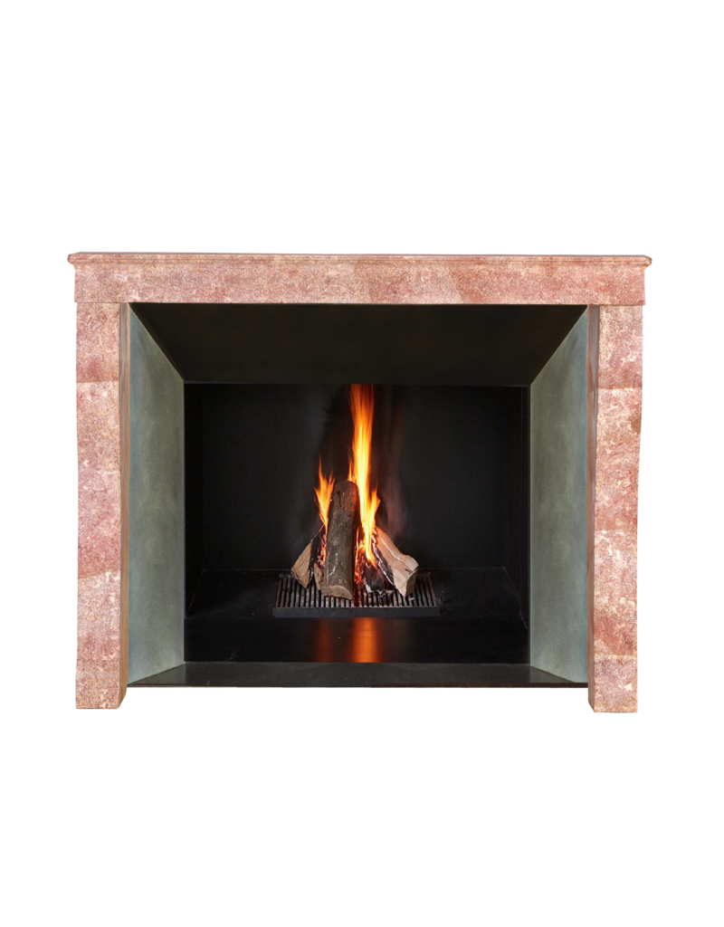 Maison Leon Van den Bogaert Haute Cheminée Ancienne En Pierre Marbre Rose de Bourgogne | Pierre Marbrière