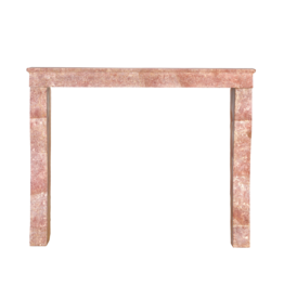 Maison Leon Van den Bogaert Tall Rose-Pink Burgundy Marble Stone Fireplace