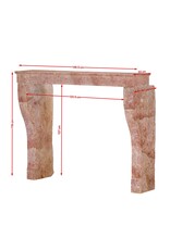 Maison Leon Van den Bogaert Haute Cheminée Ancienne En Pierre Marbre Rose de Bourgogne | Pierre Marbrière