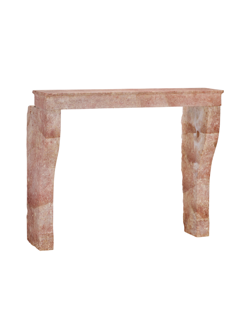 Maison Leon Van den Bogaert Haute Cheminée Ancienne En Pierre Marbre Rose de Bourgogne | Pierre Marbrière