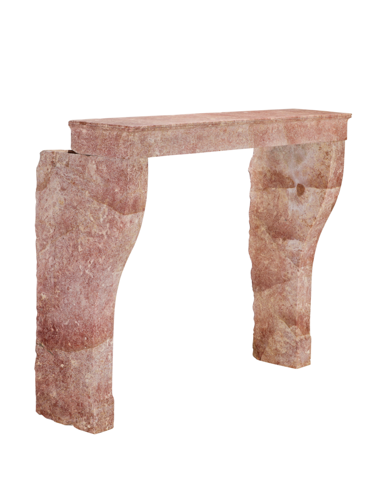 Maison Leon Van den Bogaert Haute Cheminée Ancienne En Pierre Marbre Rose de Bourgogne | Pierre Marbrière