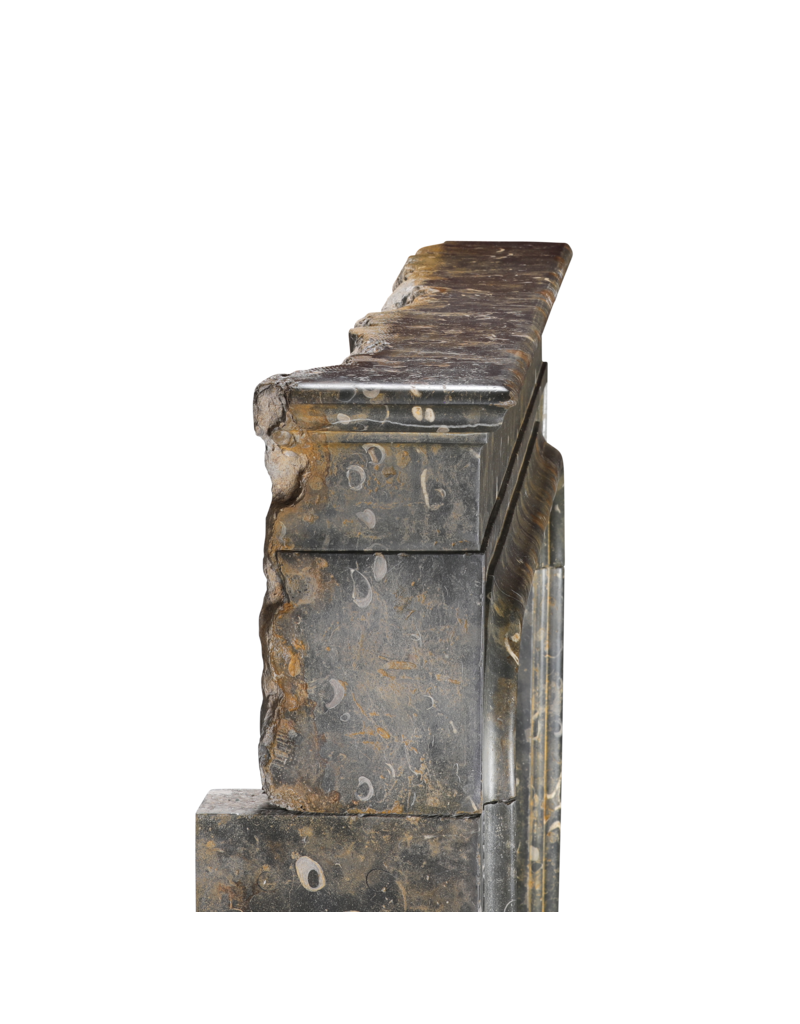 Maison Leon Van den Bogaert Louis-XIII-Strandhaus-Kamin aus Nolay-Stein mit Schaleneinschlüssen – 175 cm breit