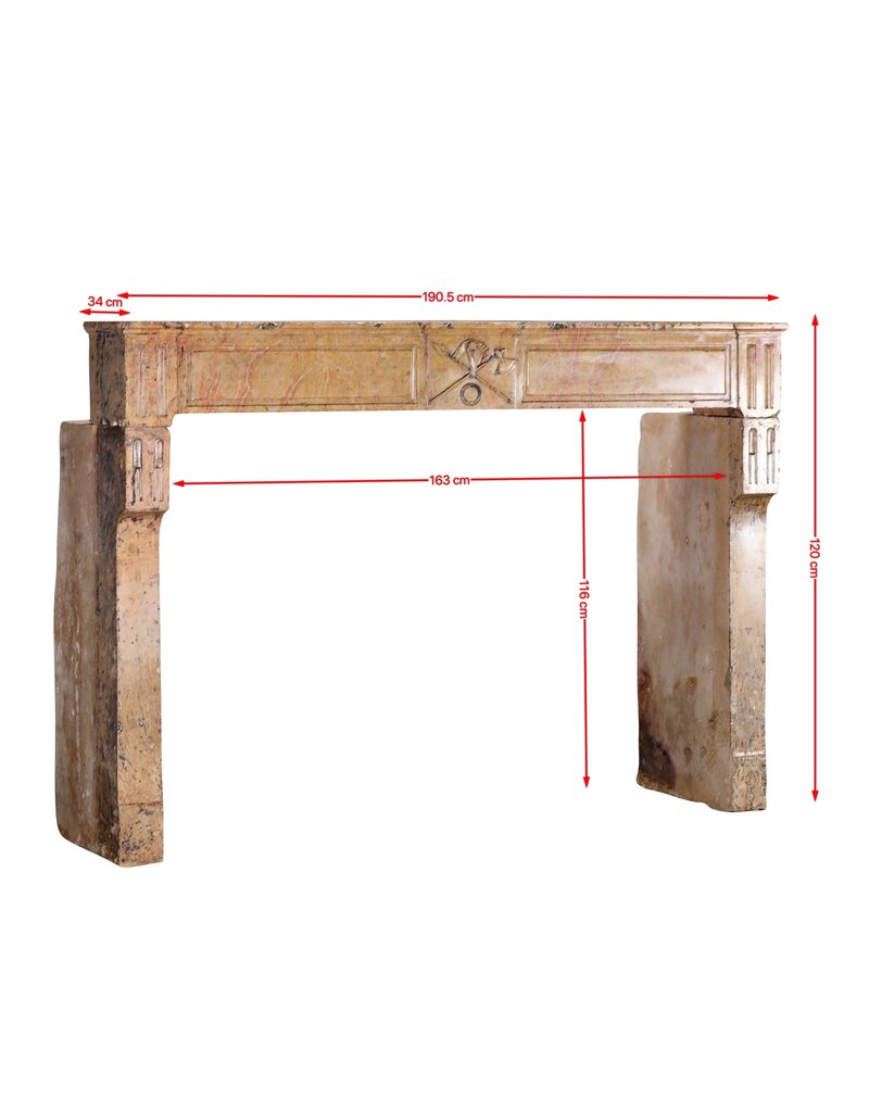 Maison Leon Van den Bogaert Originele Franse cortonsteen schouw uit 1857 van H. Duplain – Gemaakt tijdens het Tweede Keizerrijk voor de beroemde wijnfamilie Besancenot uit Beaune