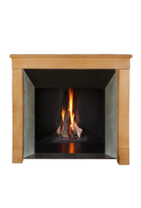 Maison Leon Van den Bogaert Elegant 19th Century French Louis Philippe Fireplace in Burgundy Limestone – Antique Stone Mantel for Square Fireboxes or Inserts