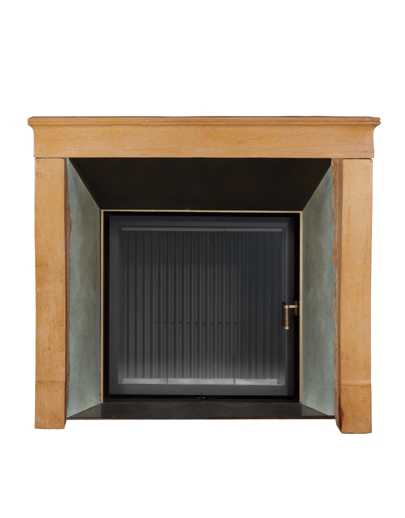 Maison Leon Van den Bogaert Élégante Cheminée Louis Philippe du XIXe siècle En Pierre De Bourgogne – Cheminée Ancienne En Pierre Pour insert Carré