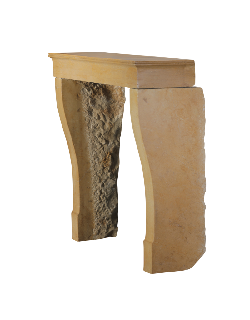 Maison Leon Van den Bogaert Elegant 19th Century French Louis Philippe Fireplace in Burgundy Limestone – Antique Stone Mantel for Square Fireboxes or Inserts