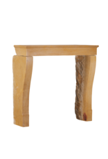 Maison Leon Van den Bogaert Elegant 19th Century French Louis Philippe Fireplace in Burgundy Limestone – Antique Stone Mantel for Square Fireboxes or Inserts