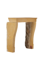 Maison Leon Van den Bogaert Elegante 19e-eeuwse Franse Louis Philippe Schouw in Bourgondische Kalksteen – Authentieke Antieke Schouw Voor Vierkante Inzethaarden