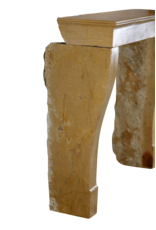 Maison Leon Van den Bogaert Elegant 19th Century French Louis Philippe Fireplace in Burgundy Limestone – Antique Stone Mantel for Square Fireboxes or Inserts