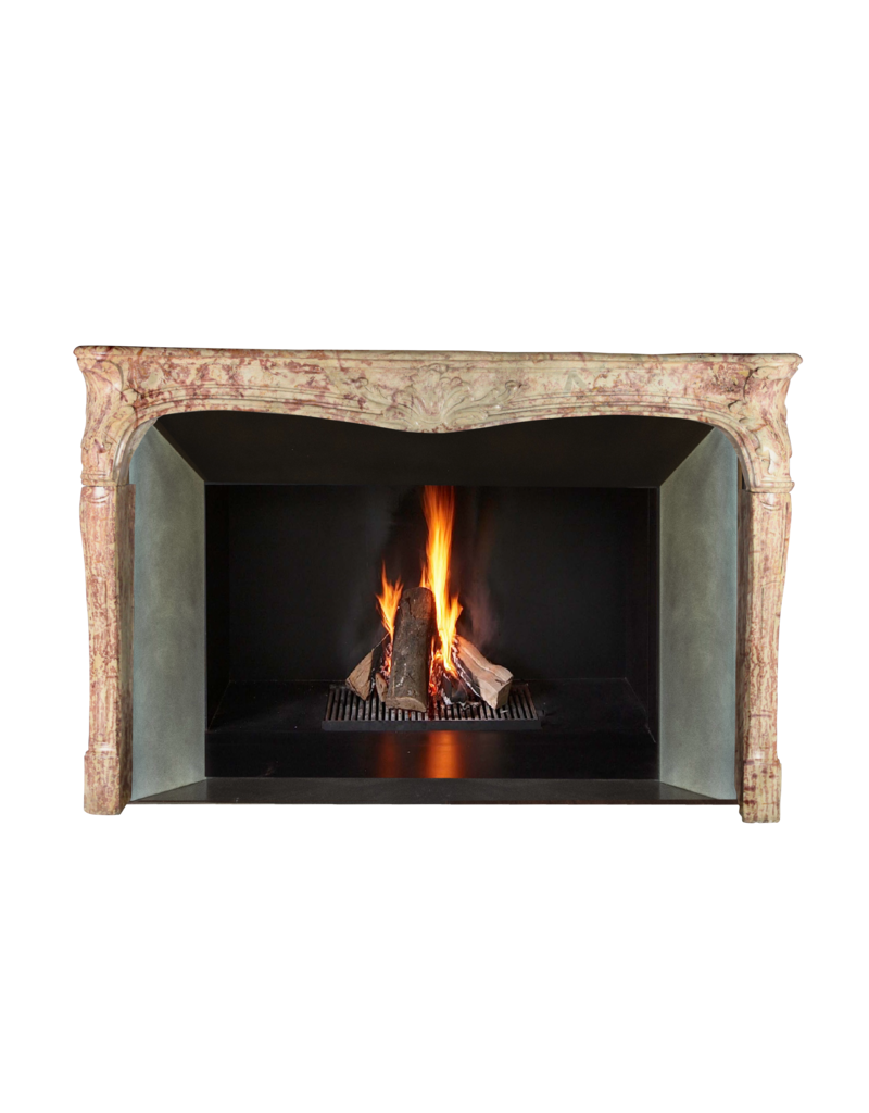 Grand 18Th Century Bicolor French Antique Fireplace Surround