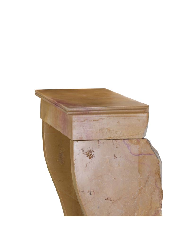 Maison Leon Van den Bogaert Original 19th Century French Louis Philippe Fireplace in Bicolor Corton Limestone from Burgundy