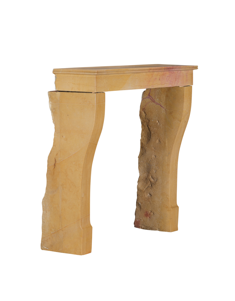 Maison Leon Van den Bogaert Original 19th Century French Louis Philippe Fireplace in Bicolor Corton Limestone from Burgundy