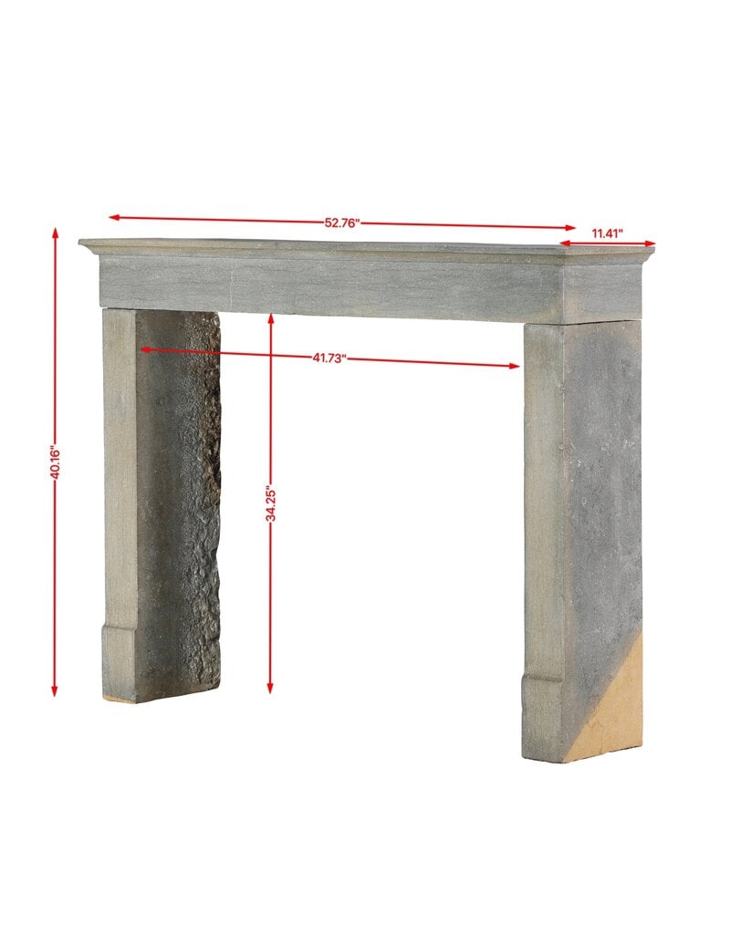 Elegant 19th Century Fireplace Surround in Polished Burgundy Hardstone – Minimalist French Design - Island Fit and Nantucket Color Hue