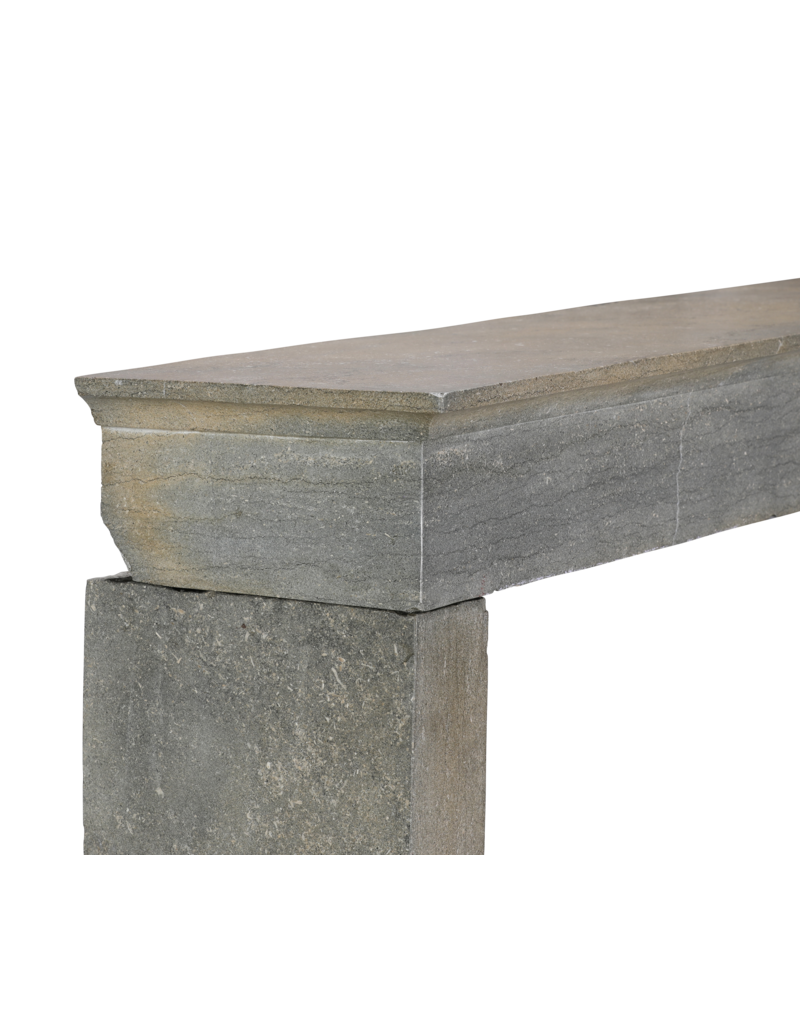 Elegant 19th Century Fireplace Surround in Polished Burgundy Hardstone – Minimalist French Design - Island Fit and Nantucket Color Hue