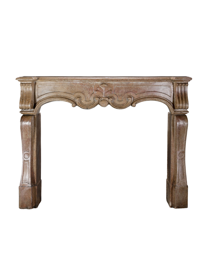Maison Leon Van den Bogaert Exceptional 17th Century Italian Baroque Style Fireplace Surround in French Burgundy Hard Stone with Hand-Carved Ornamentation