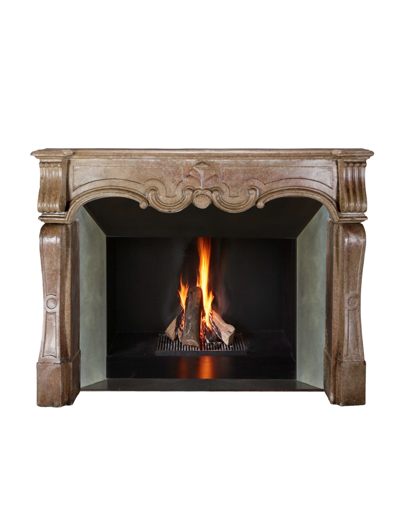 Maison Leon Van den Bogaert Außergewöhnlicher Italienischer Barock-Kaminkörper aus französischem Burgunderstein, 17. Jahrhundert, mit handgeschnitzten Details