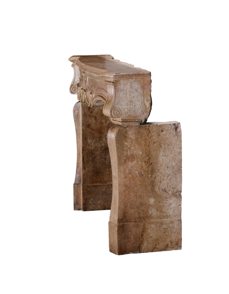 Maison Leon Van den Bogaert Exceptional 17th Century Italian Baroque Style Fireplace Surround in French Burgundy Hard Stone with Hand-Carved Ornamentation