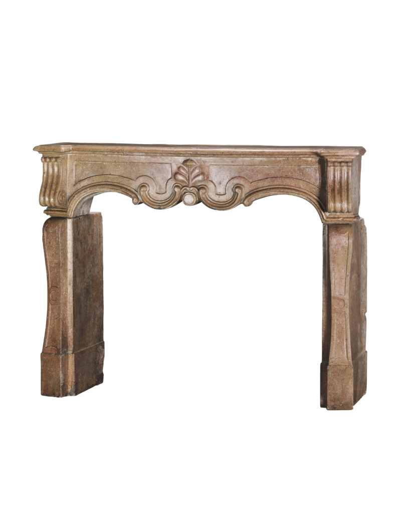Maison Leon Van den Bogaert Exceptional 17th Century Italian Baroque Style Fireplace Surround in French Burgundy Hard Stone with Hand-Carved Ornamentation
