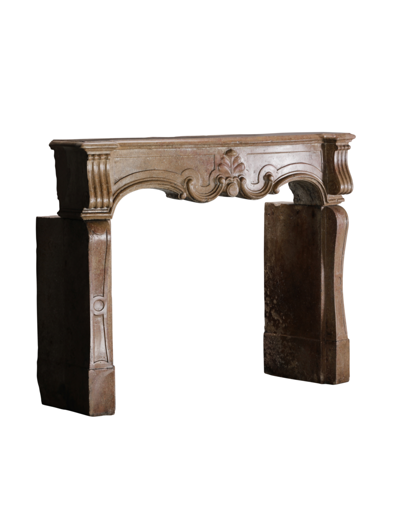 Maison Leon Van den Bogaert Exceptional 17th Century Italian Baroque Style Fireplace Surround in French Burgundy Hard Stone with Hand-Carved Ornamentation