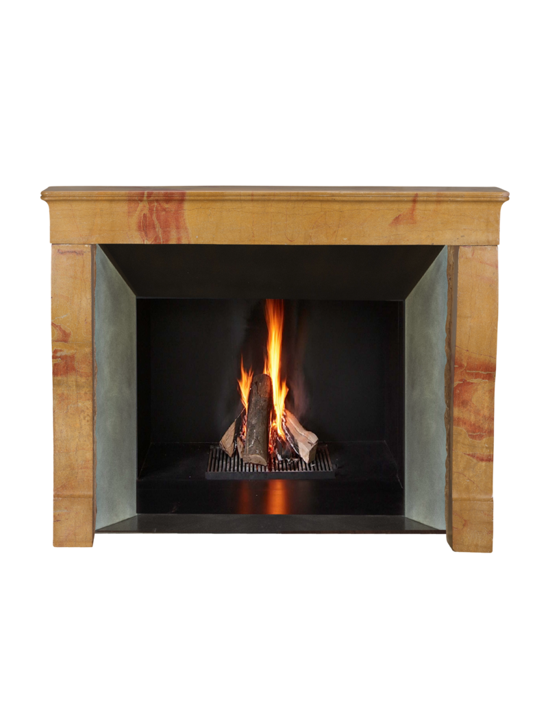 Maison Leon Van den Bogaert Cheminée Bicolore Originale - Beauté Naturelle Et Patine Intemporelle