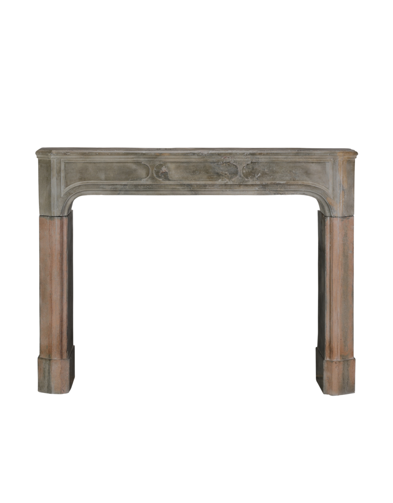 Maison Leon Van den Bogaert 18th Century French Rustic Bicolor Hard Stone Fireplace Surround with Exceptional Patina And Wear