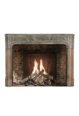 Maison Leon Van den Bogaert 18th Century French Rustic Bicolor Hard Stone Fireplace Surround with Exceptional Patina And Wear
