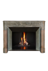 Maison Leon Van den Bogaert 18th Century French Rustic Bicolor Hard Stone Fireplace Surround with Exceptional Patina And Wear