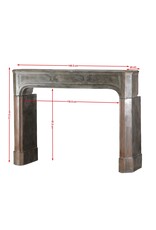 Maison Leon Van den Bogaert 18th Century French Rustic Bicolor Hard Stone Fireplace Surround with Exceptional Patina And Wear