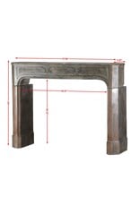 Maison Leon Van den Bogaert 18th Century French Rustic Bicolor Hard Stone Fireplace Surround with Exceptional Patina And Wear