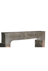 Maison Leon Van den Bogaert 18th Century French Rustic Bicolor Hard Stone Fireplace Surround with Exceptional Patina And Wear