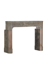 Maison Leon Van den Bogaert 18th Century French Rustic Bicolor Hard Stone Fireplace Surround with Exceptional Patina And Wear