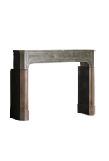 Maison Leon Van den Bogaert 18th Century French Rustic Bicolor Hard Stone Fireplace Surround with Exceptional Patina And Wear