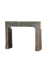 Maison Leon Van den Bogaert 18th Century French Rustic Bicolor Hard Stone Fireplace Surround with Exceptional Patina And Wear