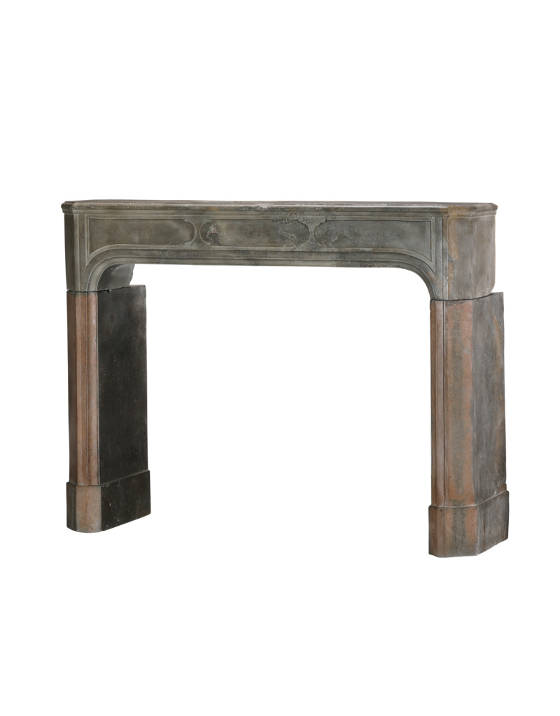 Maison Leon Van den Bogaert 18th Century French Rustic Bicolor Hard Stone Fireplace Surround with Exceptional Patina And Wear