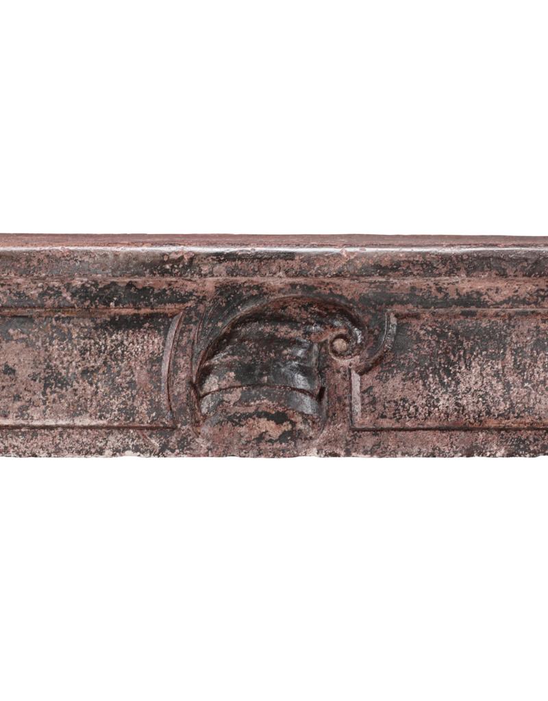 Maison Leon Van den Bogaert 16th Century French Limestone Fireplace Mantel With Original Paint Layers and Sculpted Jester’s Cap – “Dans son Jus” Castle Mantel