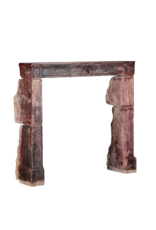 Maison Leon Van den Bogaert 16th Century French Limestone Fireplace Mantel With Original Paint Layers and Sculpted Jester’s Cap – “Dans son Jus” Castle Mantel