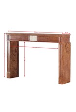Maison Leon Van den Bogaert Rotem Steinkamin - Louis XVI-Stil – Marmoreinlage – Traditioneller Schicker Bibliotheksstil – Antiker Kamin