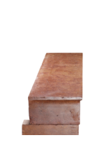 Maison Leon Van den Bogaert Louis XVI Red Stone Fireplace - Marble Inlay - Traditional Chic Library Style - Antique Fireplace