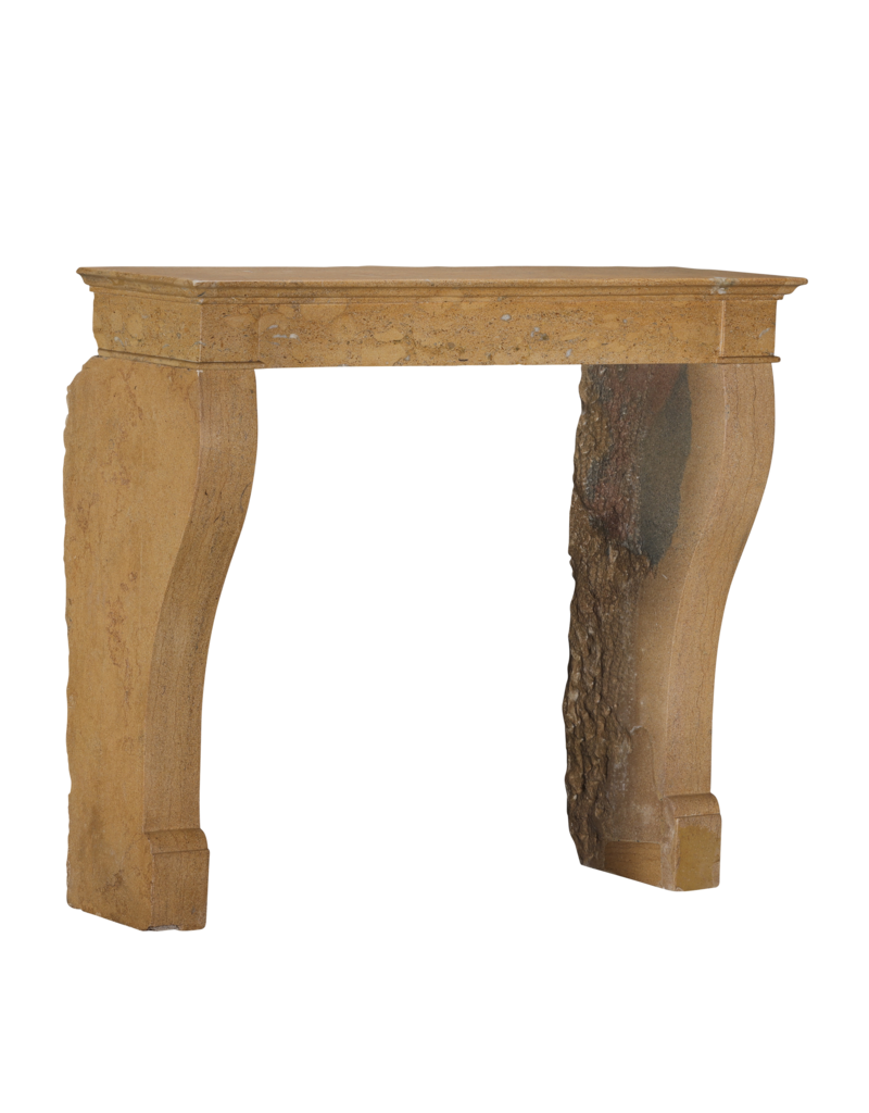 Maison Leon Van den Bogaert Cheminée en Pierre Calcaire Beige-Blond Polie – Parfaite pour Foyers Carrés ou Ouverts