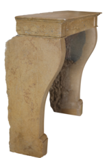 Maison Leon Van den Bogaert Reclaimed Fireplace Surround in Polished Beige-Blond Limestone – Perfect for Square Inserts or Open Fireplaces