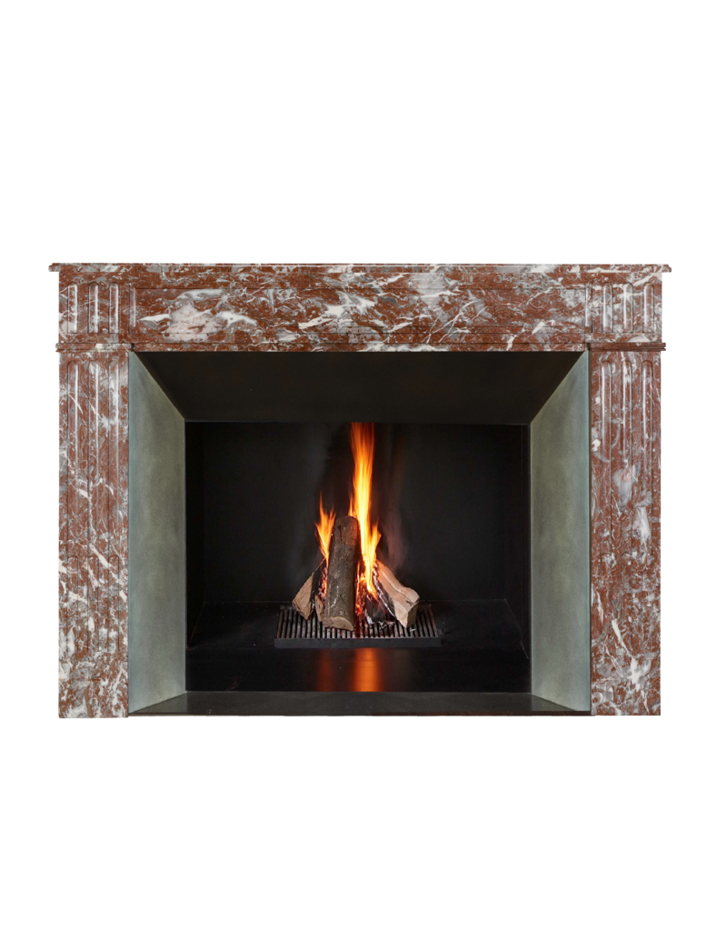 Maison Leon Van den Bogaert Rare Grand 19th Century Belgian Louis XVI Fireplace In Royal Brown Marble