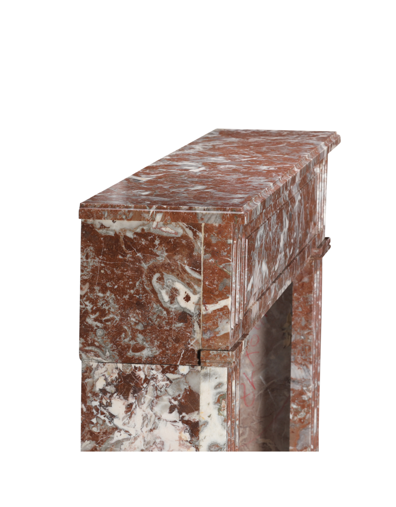 Maison Leon Van den Bogaert Rare Grand 19th Century Belgian Louis XVI Fireplace In Royal Brown Marble