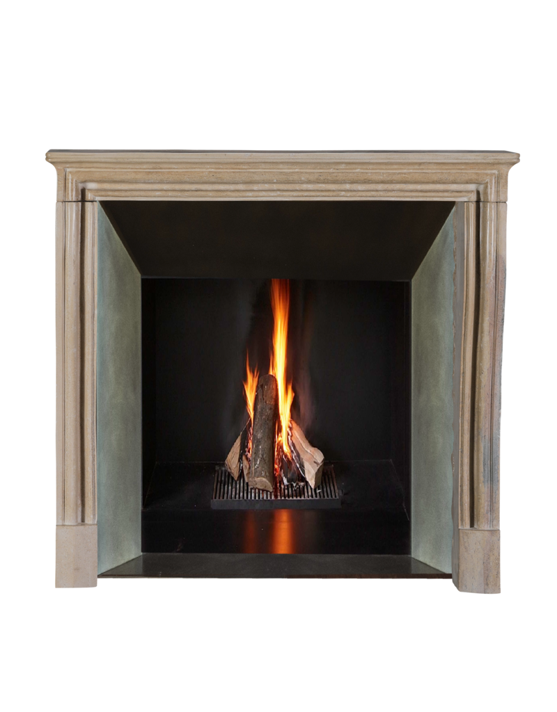 Maison Leon Van den Bogaert 19th Century French Louis XIV Style Petite Fireplace Surround in Burgundy Limestone – Rare Compact Dimensions