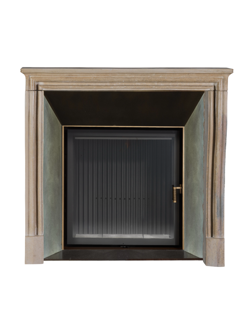 Maison Leon Van den Bogaert 19th Century French Louis XIV Style Petite Fireplace Surround in Burgundy Limestone – Rare Compact Dimensions