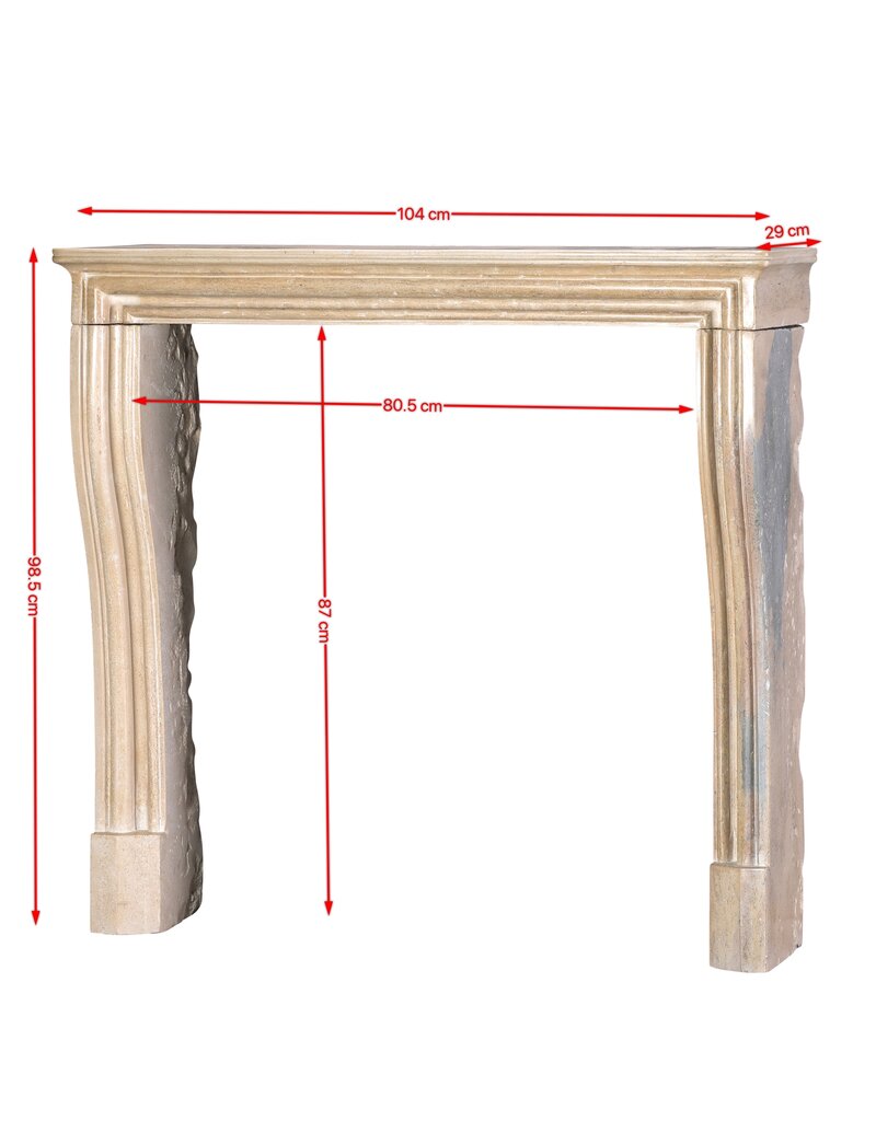 Maison Leon Van den Bogaert 19th Century French Louis XIV Style Petite Fireplace Surround in Burgundy Limestone – Rare Compact Dimensions