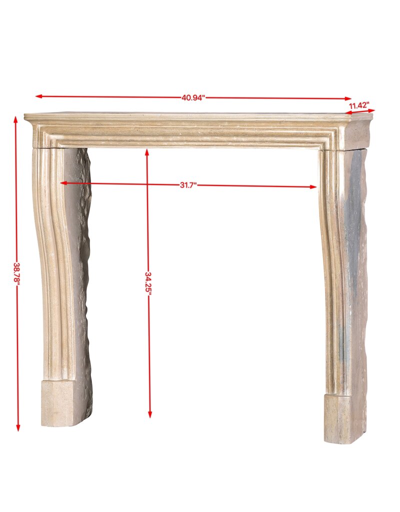 Maison Leon Van den Bogaert 19th Century French Louis XIV Style Petite Fireplace Surround in Burgundy Limestone – Rare Compact Dimensions