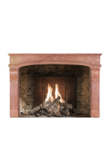 Maison Leon Van den Bogaert 18th-Century French Castle Fireplace Surround - Rose de Bourgogne Hard Stone (Burgundy) — Smooth Surface - Superb Imperfections - Rare Proportions
